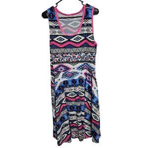 LuLaRoe Aztec Print Sleeveless Tank Dress Size XL Geometric Pattern Flowy Design